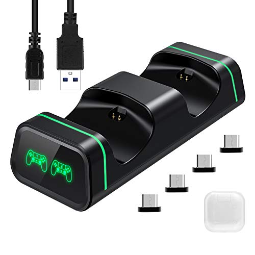Caricatore Controller PS4, VicTsing Base di Ricarica Doppio per Joystick Nero