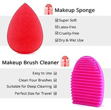 Carica l'immagine nel visualizzatore di Gallery, Pennelli Make Up BEAKEY Premium synthetic pennelli trucco fondazione cipria fard, ombretto, Set di pennelli make up, kit con spugnetta e Brush Egg (10 + 2 pezzi, nero/argento) nero-argento