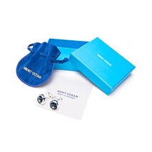 Carica l&#39;immagine nel visualizzatore di Gallery, MERIT OCEAN Uomo Stile Elegante Cuff Link Super Brillante Cristallo Blu - Ilgrandebazar