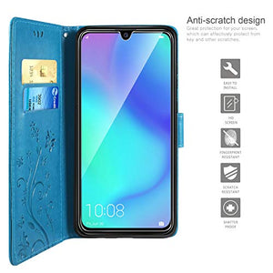 AROYI Cover Huawei P30 Lite, Retro Design Flip Caso in PU Pelle Premium Bleu - Ilgrandebazar
