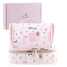 Carica l'immagine nel visualizzatore di Gallery, Tuscall Beauty Case da Viaggio appendere Borsa Toilette - Pink Flamingo