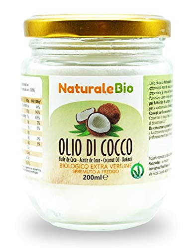 Olio di Cocco Biologico Extra Vergine 200 ml. Crudo e Spremuto a Freddo.... - Ilgrandebazar
