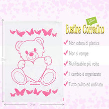 Carica l&#39;immagine nel visualizzatore di Gallery, Bustine per il Corredino del Neonato 6pz Sacchetti Ospedale BimboBimba ROSA