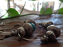 Carica l&#39;immagine nel visualizzatore di Gallery, ✿ NUOVI BOHO TRIBAL CREME TURCHESI ✿ Orecchini stile Bali