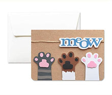 Carica l&#39;immagine nel visualizzatore di Gallery, Meow - gatti - zampette - biglietto d&#39;auguri (formato 10,5 x 15 cm) - vuoto... - Ilgrandebazar