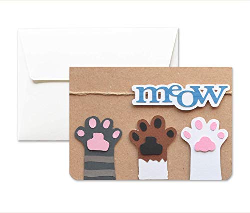 Meow - gatti - zampette - biglietto d'auguri (formato 10,5 x 15 cm) - vuoto... - Ilgrandebazar
