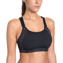 Carica l'immagine nel visualizzatore di Gallery, SYROKAN Donna Reggiseno Sportivo Massimo Supporto per Sport a 2C, Nero