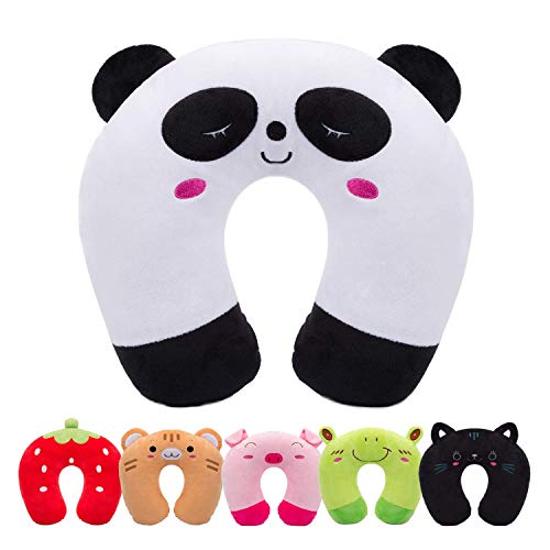 Cuscino Da Viaggio A Forma Di U Healifty Per Bambini, Morbido E Leggero, Con Design A Cartone Animato, Per Aereo, Auto E Treno