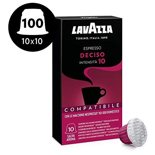 Lavazza 100 Capsule Compatibili Nespresso, Espresso Deciso, 10