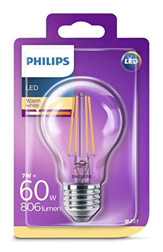 Philips Lighting LEDFIL60CL Classic Goccia Lampadine LED, Attacco E27, 7 W... - Ilgrandebazar