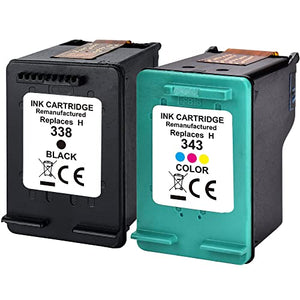CARTUCCE COMPATIBILI PER HP 338 XL NERO + 343 XL COLORE 338XL 343XL CARTUCCIA STAMPANTE DESKJET 460 5740 6540 9800 PHOTOSMART 2570 2575 2610 2710 7850 8150 8450