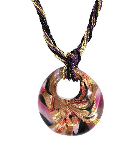 Venetiaurum - Collana Multifilo Donna Con Pendente In Vetro Originale Di...