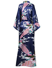Carica l&#39;immagine nel visualizzatore di Gallery, BABEYOND Vestaglia Kimono Donna Lungo Pigiama Blu Scuro - Ilgrandebazar