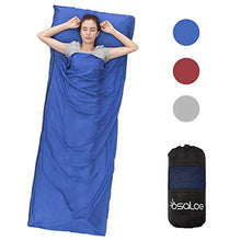 Carica l&#39;immagine nel visualizzatore di Gallery, Osaloe Lenzuola per Sacchi a Pelo, Sacco a Pelo da Viaggio Ultraleggero Blu