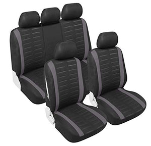 Upgrade4cars Coprisedile Universale Auto Grigio Nero Set Copri-sedili Donna... - Ilgrandebazar