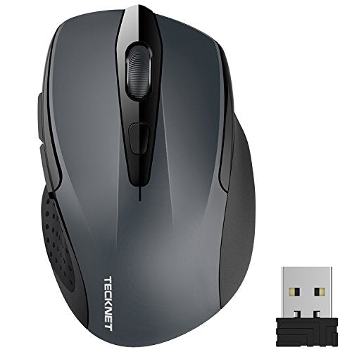 TECKNET PRO Mouse Senza Fili, 2600DPI, Durata delle batterie di 24 Grigio