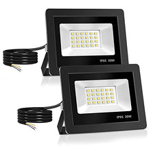 Carica l'immagine nel visualizzatore di Gallery, 20W Faretto Led da Esterno 2 Pezzi, Realky Potenti Faretti Led Esterni 2000LM, 24 LED 6500K Bianca Fredda Faro led esterno IP65 - Fari Led Interna ed Esterna per Giardino, Cortile, Garage, Pareti