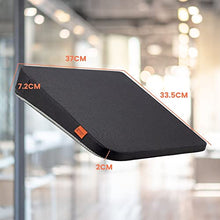 Carica l&#39;immagine nel visualizzatore di Gallery, Cuscino Cuneo - Cuscino per Sedile Auto – Cuscino per Sedia Ufficio – Cuscino Auto sedile e Ufficio Antiscivolo - Auto Cuscini Perfetto per Sedie da Ufficio o per l&#39;Auto (Nero/33.5 x 37 x 2-7.2 cm)