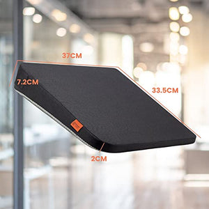 Cuscino Cuneo - Cuscino per Sedile Auto – Cuscino per Sedia Ufficio – Cuscino Auto sedile e Ufficio Antiscivolo - Auto Cuscini Perfetto per Sedie da Ufficio o per l'Auto (Nero/33.5 x 37 x 2-7.2 cm)