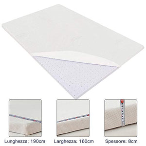 BedStory Topper Memory Foam Matrimoniale, Correttore Materasso 160_x_190_cm - Ilgrandebazar