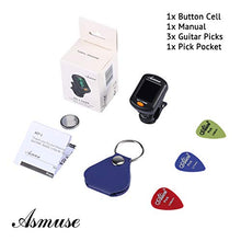 Carica l&#39;immagine nel visualizzatore di Gallery, Asmuse Accordatore Clip per Chitarra Violino Ukulele Basso Elettrico Nero-T - Ilgrandebazar