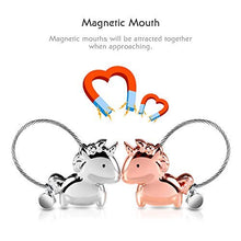 Carica l&#39;immagine nel visualizzatore di Gallery, QGWZ Portachiavi Amante 1 Paio Carino Key chain e Uomo Donna Amore ad Anello...
