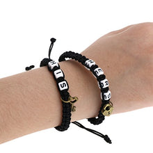 Carica l&#39;immagine nel visualizzatore di Gallery, Emma Lui e lei con Lucchetto e Chiave Coppia Braccialetto Lovers bracciali... - Ilgrandebazar