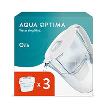 Carica l'immagine nel visualizzatore di Gallery, Aqua Optima Oria Caraffa Filtro Acqua e Cartucce Filtro Acqua 3 x 30 Giorni Evolve+, capacità 2,8 litri, per Riduzione di Microplastiche, Cloro, Calcare e Impurità, Blanco