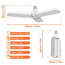 Carica l&#39;immagine nel visualizzatore di Gallery, Gezee Fan blade shape LED Lampadine, 45W (4500 Lumen), 6500K Bianco...
