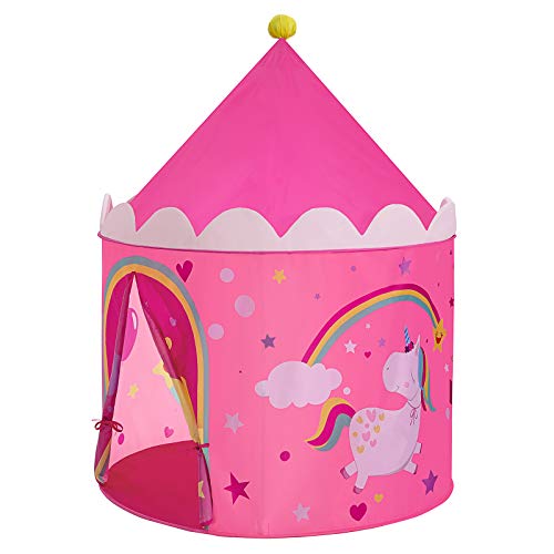SONGMICS Tenda da Gioco Castello Principessa per Ragazze e Rosa, Giallo - Ilgrandebazar