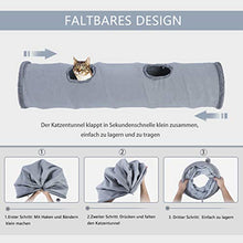 Carica l'immagine nel visualizzatore di Gallery, GWELL, tunnel per gatti, in pelle scamosciata, pieghevole, Grigio camoscio.