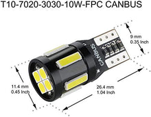 Carica l'immagine nel visualizzatore di Gallery, Canbus T1 501 W5W 194 168 9SMD 2835 Sostituzione lampadine a LED Versione 3.