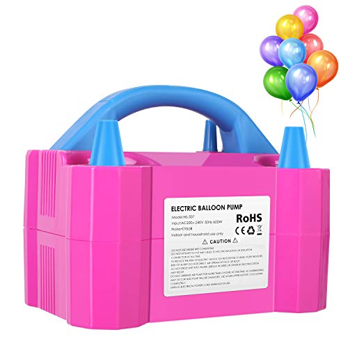 MVPOWER Pompa Palloncino Elettrica Doppia Aria Gonfiatore per 600W Rosado