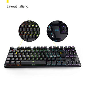DREVO Tyrfing V2 Tastiera Meccanica Gaming 88 Tasti Layout Red Switch, Nera