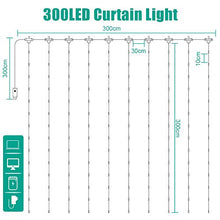 Carica l'immagine nel visualizzatore di Gallery, Tenda Luminosa 3 x 3m, Infankey 300LED Luci da Esterno con Telecomando, 8...