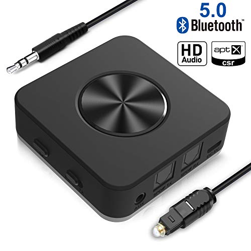 Yuanguo 【2019 Nuova Versione】 Trasmettitore e Ricevitore Bluetooth 5.0, Nero