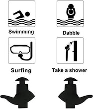 Carica l&#39;immagine nel visualizzatore di Gallery, Tappi per Le Orecchie da Nuoto,Tappi Piscina Riutilizzabili Nero