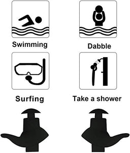 Tappi per Le Orecchie da Nuoto,Tappi Piscina Riutilizzabili Nero