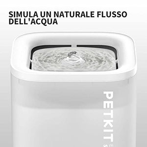 PETKIT CYBERTAIL Fontanella per Gatti, Fontanella per Gatti Senza Fili,25dB Silenziosa,Fontanella per Cani,con Luci A LED,3.0 Aggiornare l'elemento Filtrante,Pompa dell'Acqua Senza Fili,1.8 L