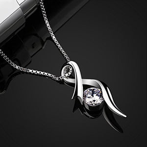 B.Catcher collana da donna in argento con pendente zircone a diamante - Ilgrandebazar