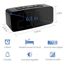 Carica l&#39;immagine nel visualizzatore di Gallery, Yissvic Sveglia Digitale LED con Adattatore 6.3 Pollici Schermo Luminosità...
