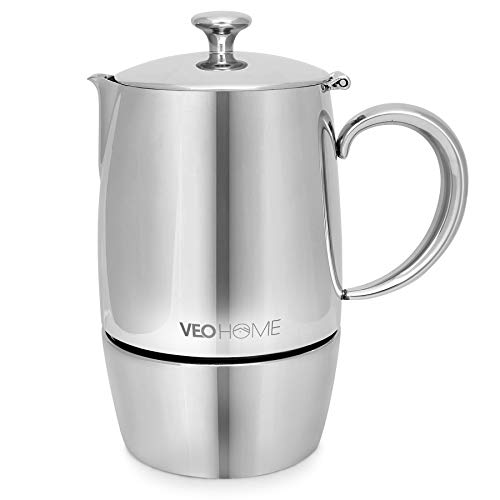 VeoHome Caffettiera Induzione 6 Tazze 300 ml con Filtro Riduttore | 300 mL