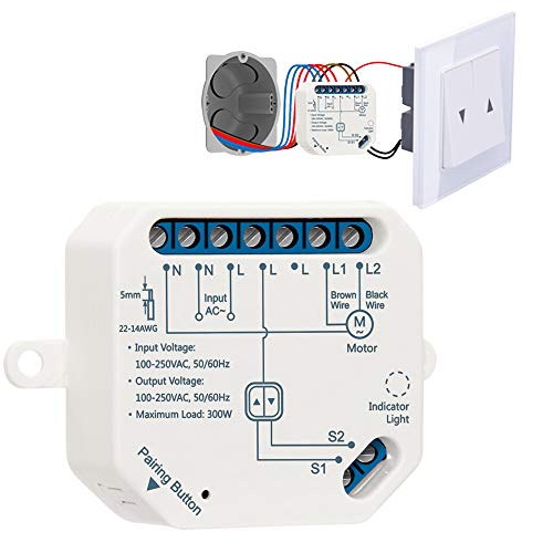 LoraTap Interruttore WiFi Per Tapparelle – Modulo Compatibile Con Alexa E Google Home, Controllo Da App E Timer
