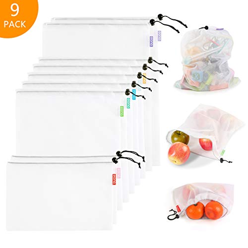 Eono Sacchetti Riutilizzabili in Rete, di Frutta e 9 Pcs (2l+5m+2s)