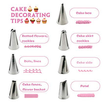 Carica l'immagine nel visualizzatore di Gallery, Set Per Decorazione Torte 7+2 Pezzi, sac a poche, a poche Biaohua-a01