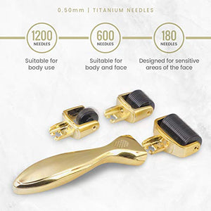 DERMAROLLER 3 in 1 – Micro aghi da 0.5mm per Viso e Corpo – 3 Derma Roller - Ilgrandebazar