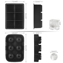 Carica l&#39;immagine nel visualizzatore di Gallery, Ankway Set di 2 Stampi Per Ghiaccio In Silicone Di Grandi Dimensioni, Nero - Ilgrandebazar