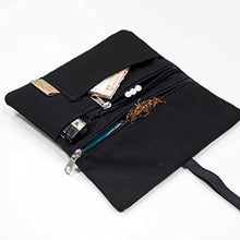Carica l&#39;immagine nel visualizzatore di Gallery, Porta Tabacco Cartine e Filtri Idrorepellente Cucito a Mano - Astuccio Portatabacco in Tessuto con cerniera extra, Porta Tabacco Donna - Porta Tabacco Uomo (Nero Sportivo)