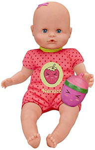 Nenuco- Bambola con Biberon e Vestito, Colore Fragola, 700012087 Fragola