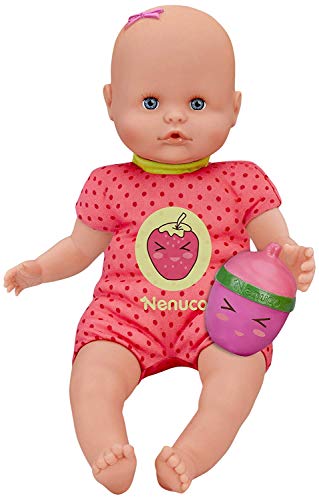 Nenuco- Bambola con Biberon e Vestito, Colore Fragola, 700012087 Fragola